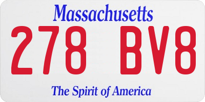 MA license plate 278BV8