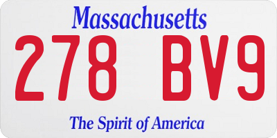 MA license plate 278BV9