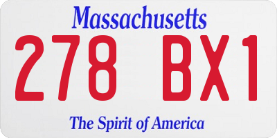 MA license plate 278BX1