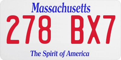 MA license plate 278BX7