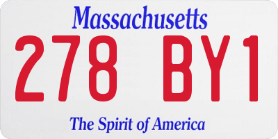 MA license plate 278BY1