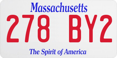 MA license plate 278BY2