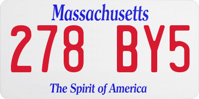 MA license plate 278BY5