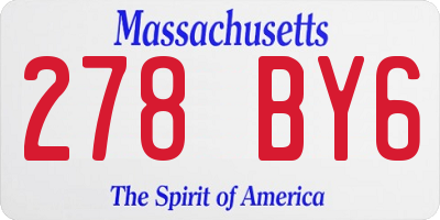 MA license plate 278BY6