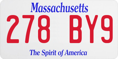 MA license plate 278BY9