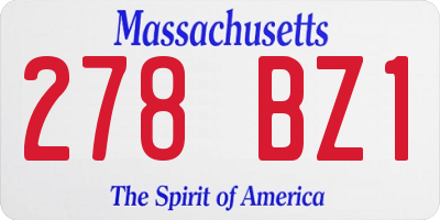 MA license plate 278BZ1
