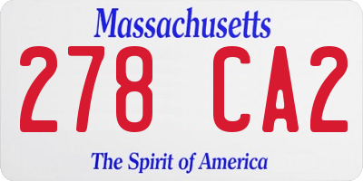 MA license plate 278CA2