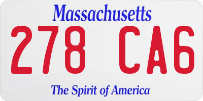 MA license plate 278CA6
