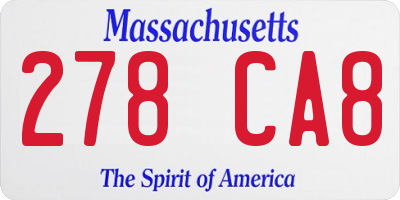 MA license plate 278CA8