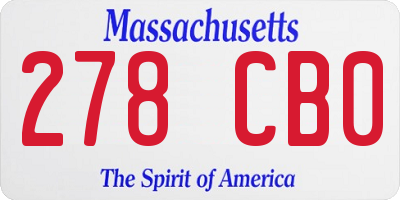 MA license plate 278CB0