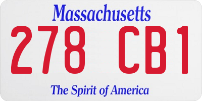 MA license plate 278CB1