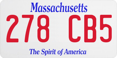 MA license plate 278CB5