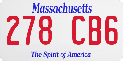 MA license plate 278CB6