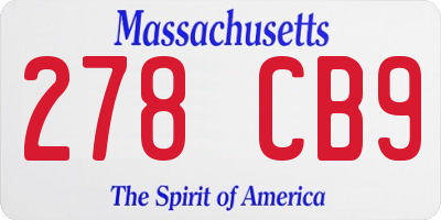 MA license plate 278CB9