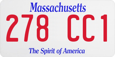 MA license plate 278CC1