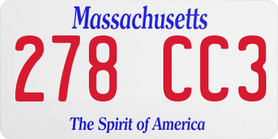 MA license plate 278CC3
