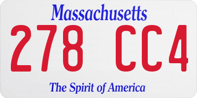 MA license plate 278CC4