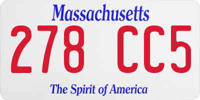 MA license plate 278CC5