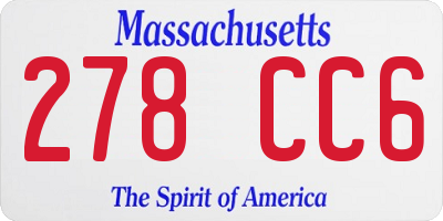 MA license plate 278CC6