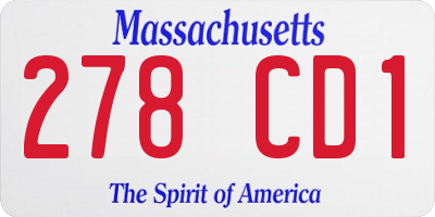 MA license plate 278CD1