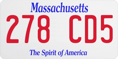 MA license plate 278CD5