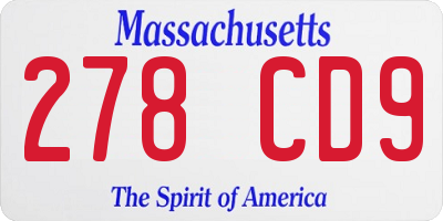 MA license plate 278CD9