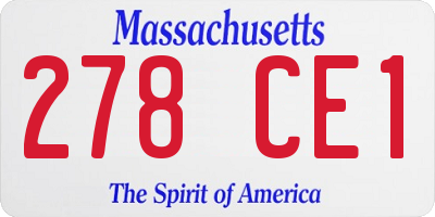 MA license plate 278CE1