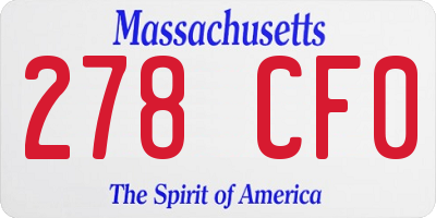 MA license plate 278CF0