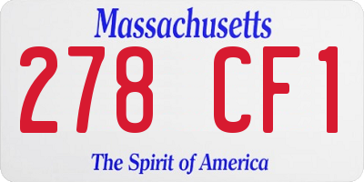 MA license plate 278CF1