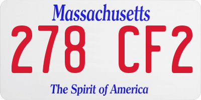 MA license plate 278CF2