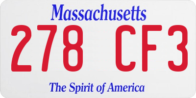 MA license plate 278CF3