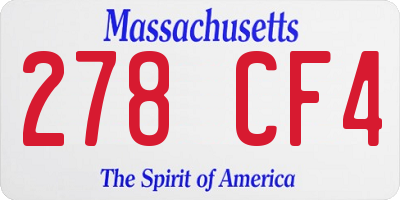 MA license plate 278CF4