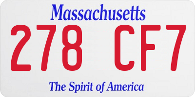 MA license plate 278CF7