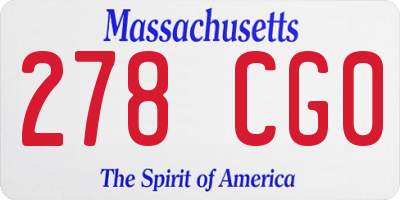 MA license plate 278CG0