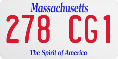 MA license plate 278CG1