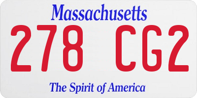 MA license plate 278CG2