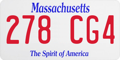 MA license plate 278CG4