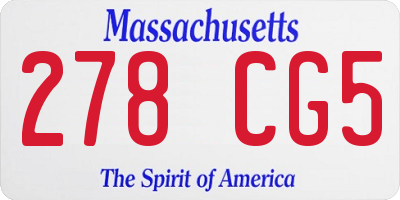 MA license plate 278CG5