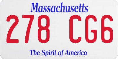 MA license plate 278CG6