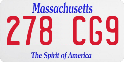 MA license plate 278CG9