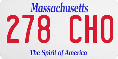 MA license plate 278CH0