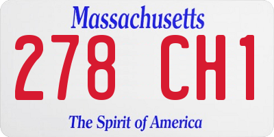 MA license plate 278CH1