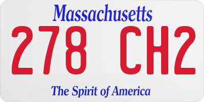MA license plate 278CH2