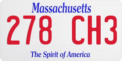 MA license plate 278CH3