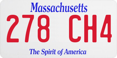 MA license plate 278CH4
