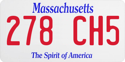 MA license plate 278CH5