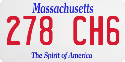 MA license plate 278CH6