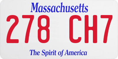 MA license plate 278CH7