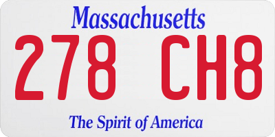 MA license plate 278CH8