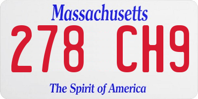 MA license plate 278CH9